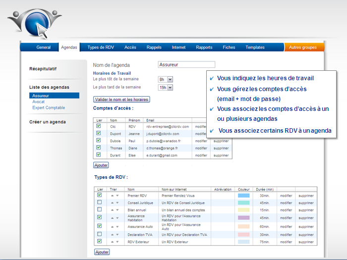 logiciel agenda partage